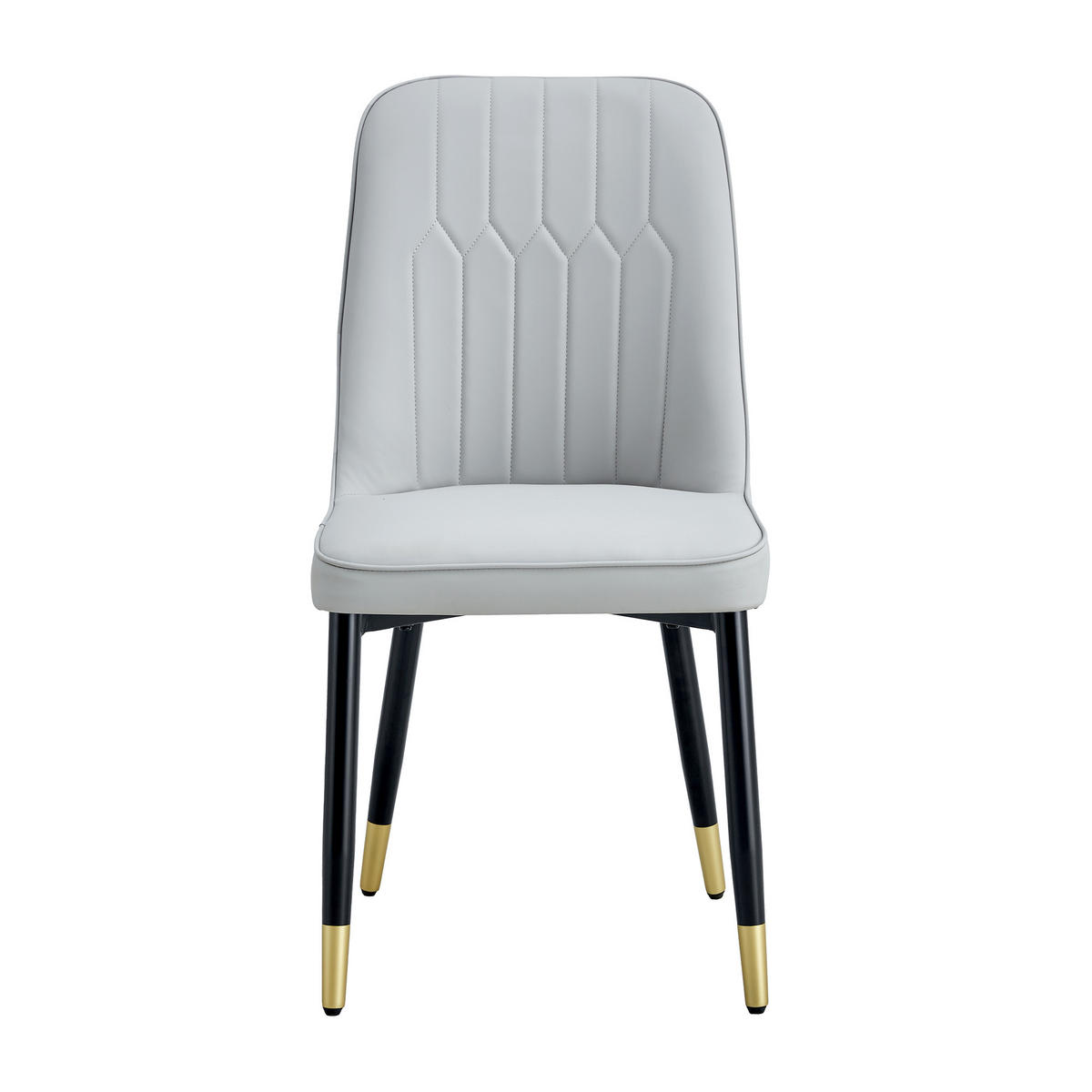 STUHL-SET DE-36511 2 Stück mit PU-Bezug und Metallbeinen Hellgrau - Hellgrau, Metall (41.5/89/43cm) - ComfortXL