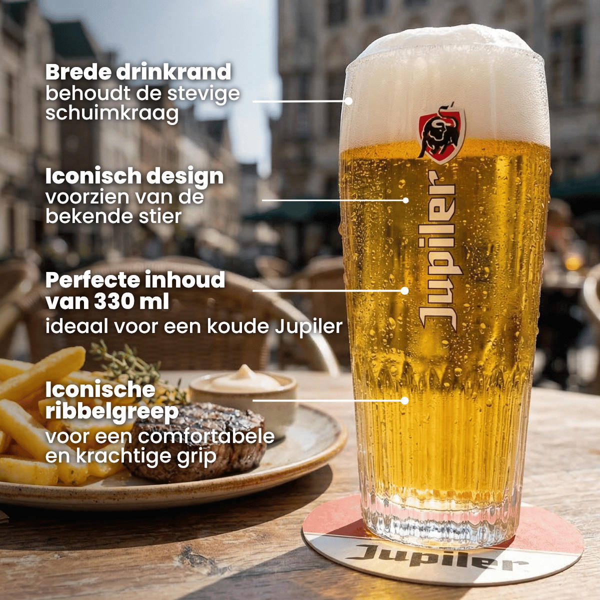 BIERGLAS 330 ml - 6 Stück - Transparent, Glas (0.33L) - Jupiler