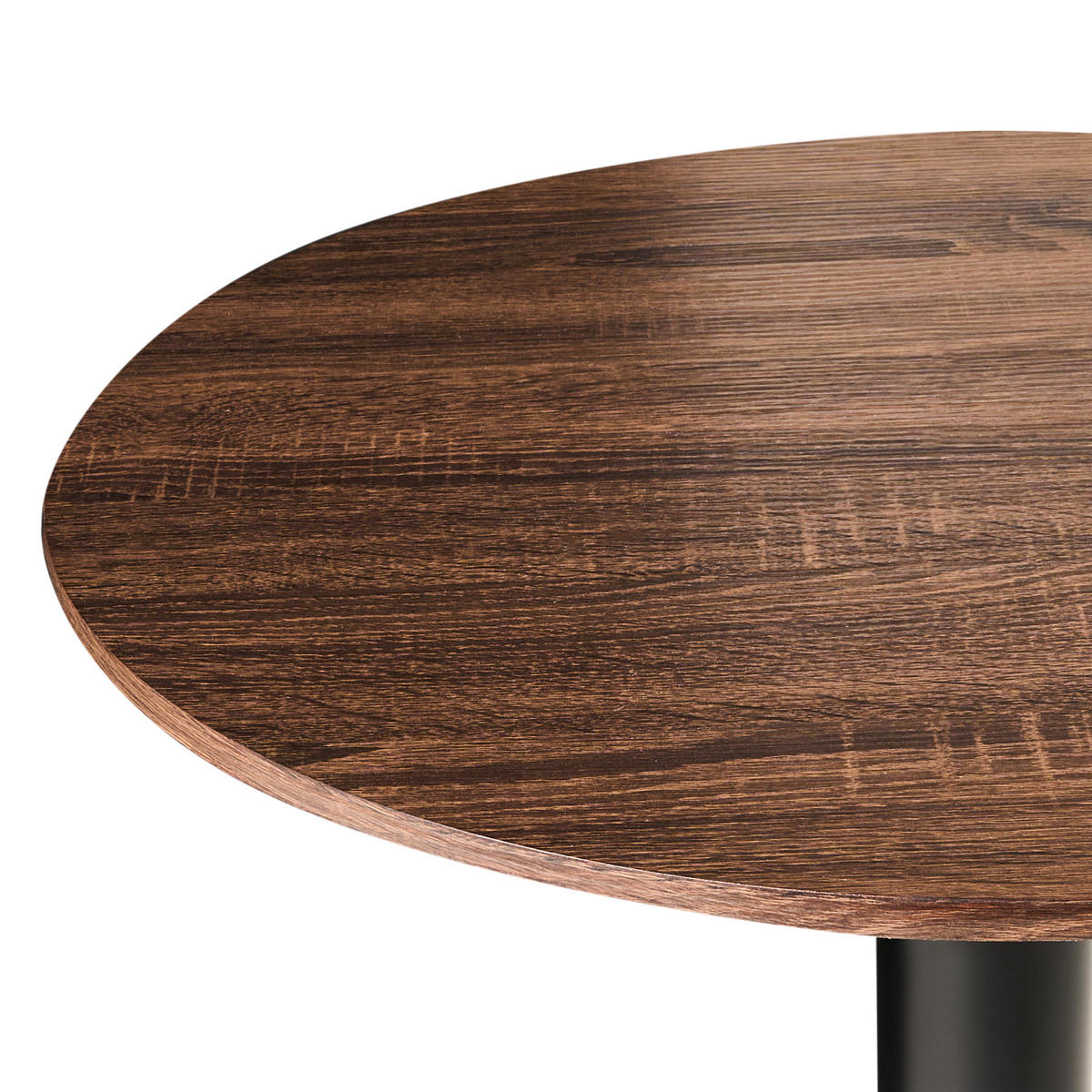 STEHTISCH Schwarz/Dunkelbraun 60/60 cm Morella - Dunkelbraun, Holzwerkstoff (60/60/102cm) - Beliani