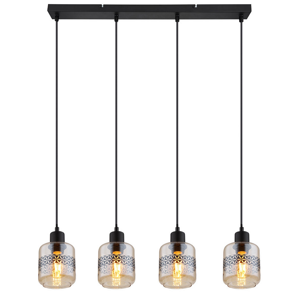 LED HÄNGELEUCHTE Metall Schwarz - Schwarz, Glas (71/11/120cm) - Globo Lighting