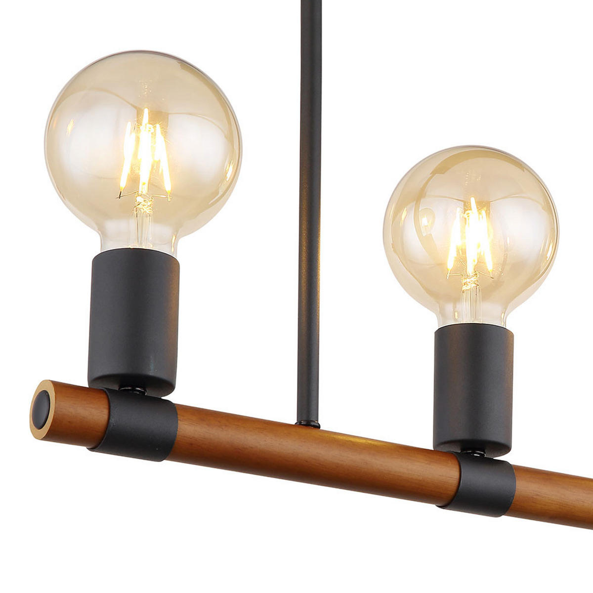 DECKENLEUCHTE Heinrich Holz Schwarz Braun - Braun, Holz (50/60/45cm) - Globo Lighting