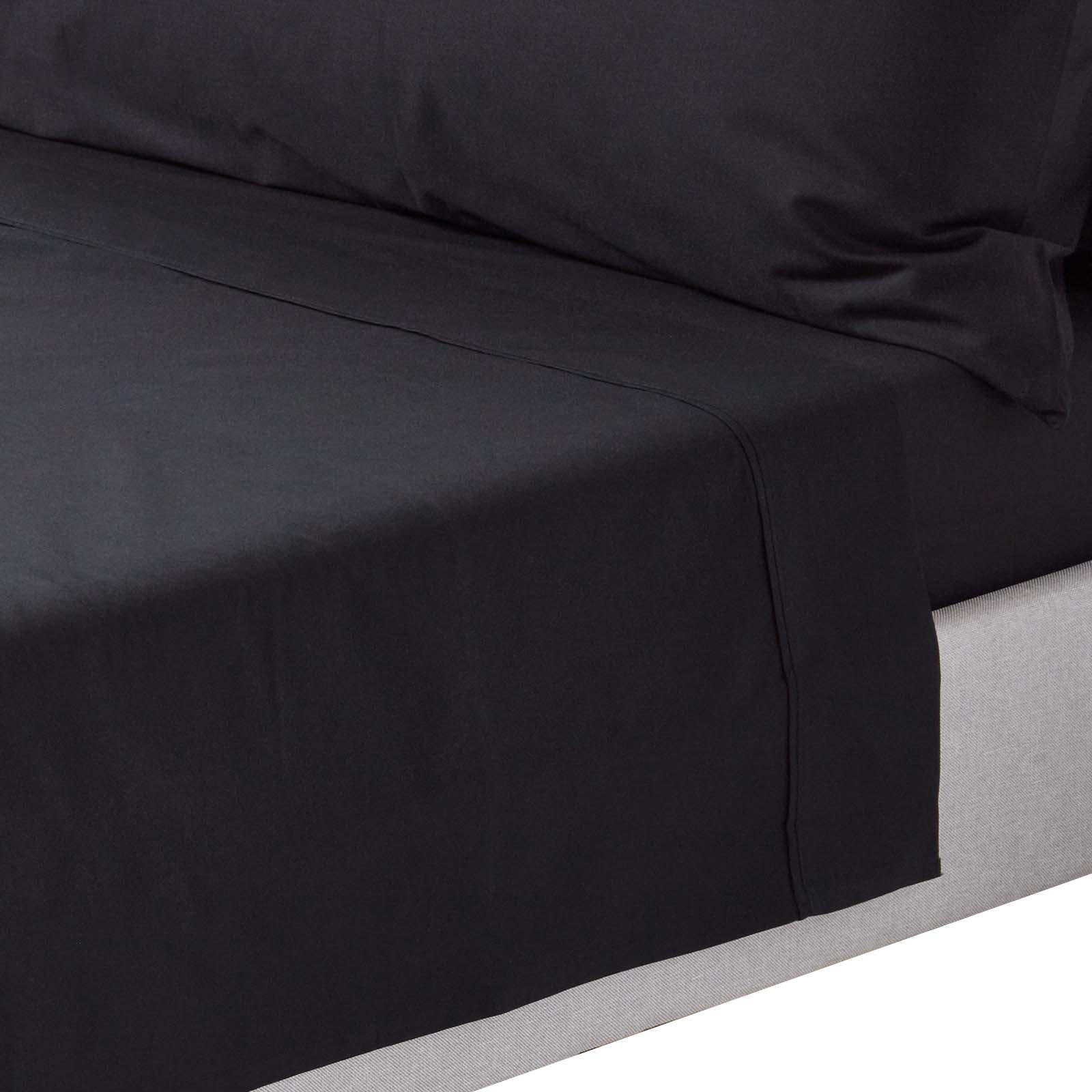 BETTLAKEN ohne Gummizug, Ägyptische Baumwolle, Fadendichte 200 - Schwarz, Textil (270/300cm) - Homescapes