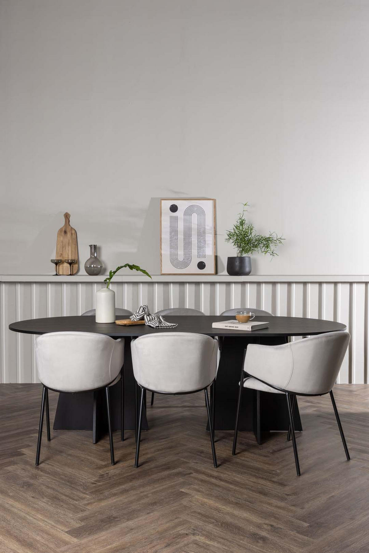 TISCHGRUPPE Schwarz - Schwarz, Holzwerkstoff (115/75/230cm) - ebuy24