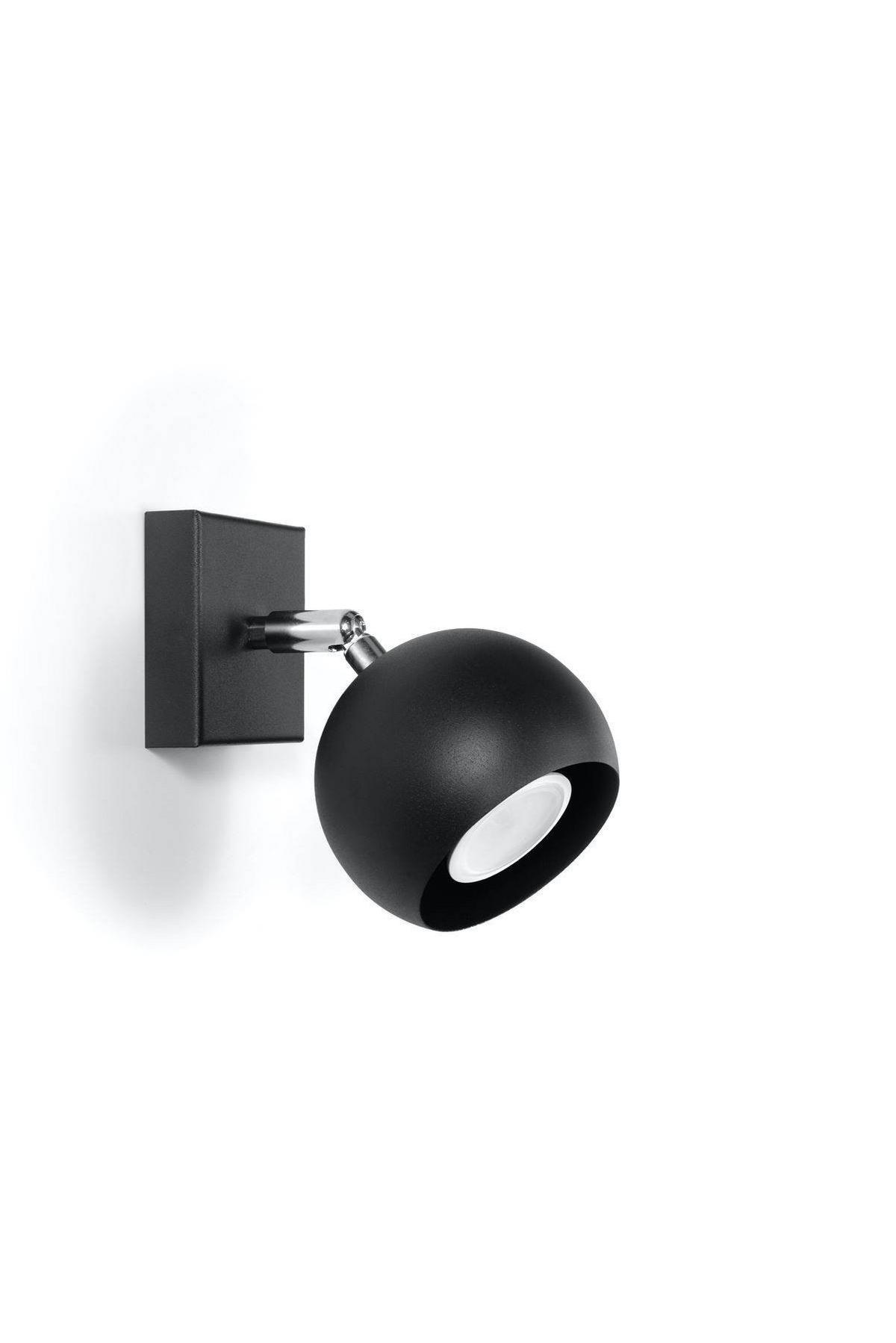 WANDLEUCHTE Schwarz Beweglicher Spot - Schwarz, Metall (8/10/15cm) - Sollux Lighting