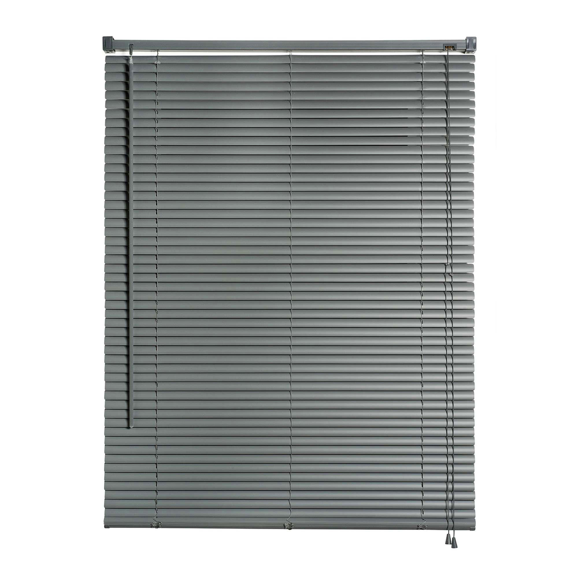 JALOUSIEN vinyl venetianische mit Grau Zugschnur 105x160 - Grau, Kunststoff (105/160cm) - STORESDECO