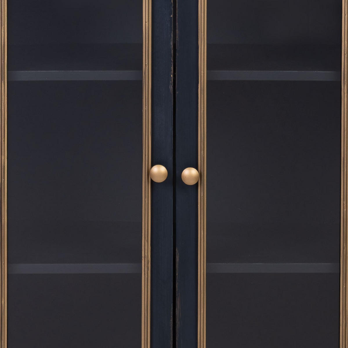 VITRINE 61x35x100h cm - Schwarz, Holz (61/100/35cm) - Wanderlust