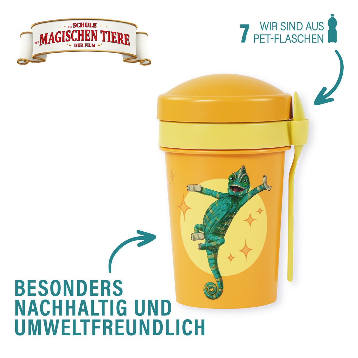 MÜSLIBECHER To Go 540 ml rPET - Gelb, Kunststoff (11.3/11/16cm) - Stoneline