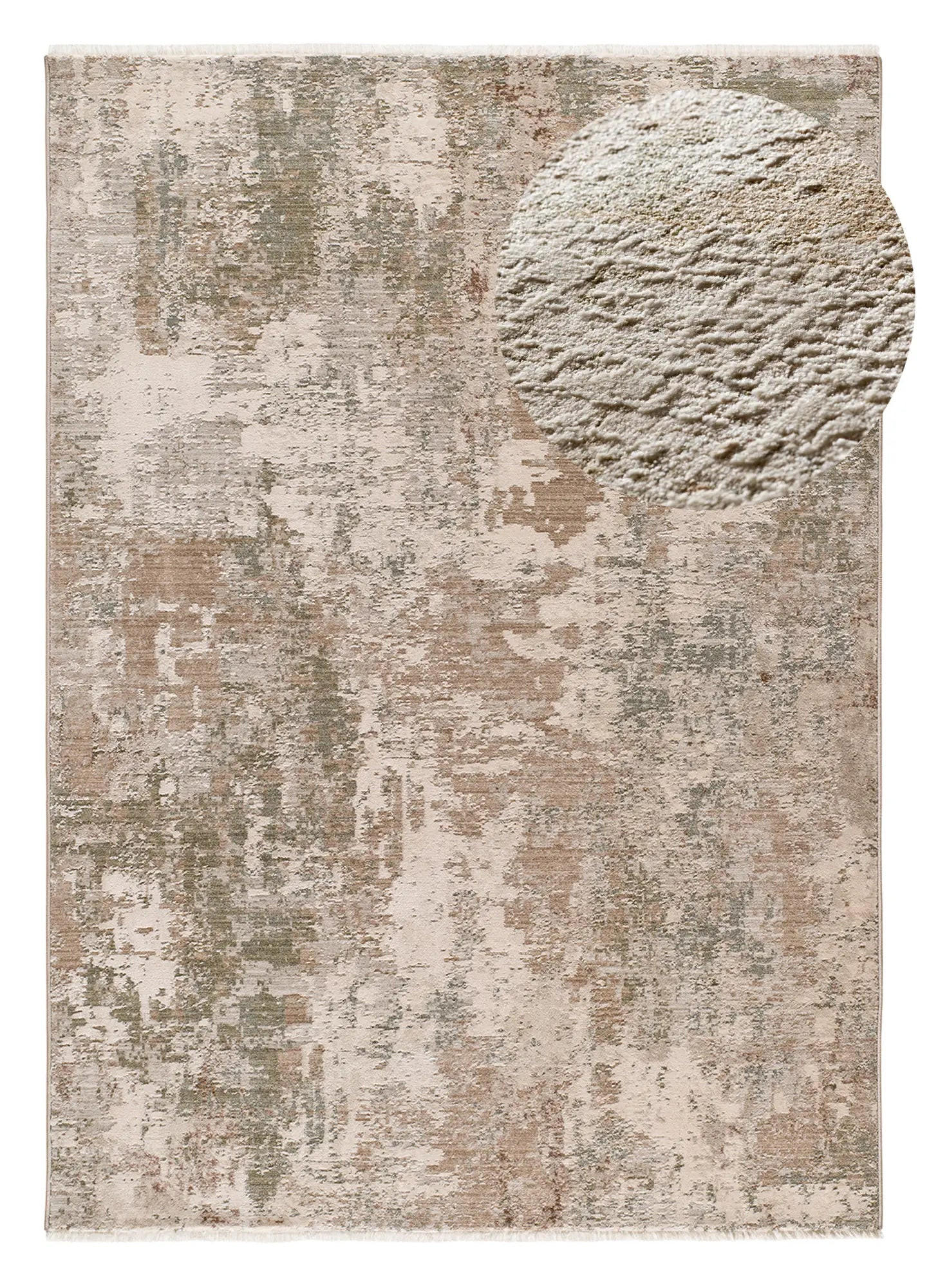 KURZFLORTEPPICH Beige / Grün Ona 200/290 cm - Beige/Grün, Naturmaterialien/Textil (200/290cm) - Atticgo