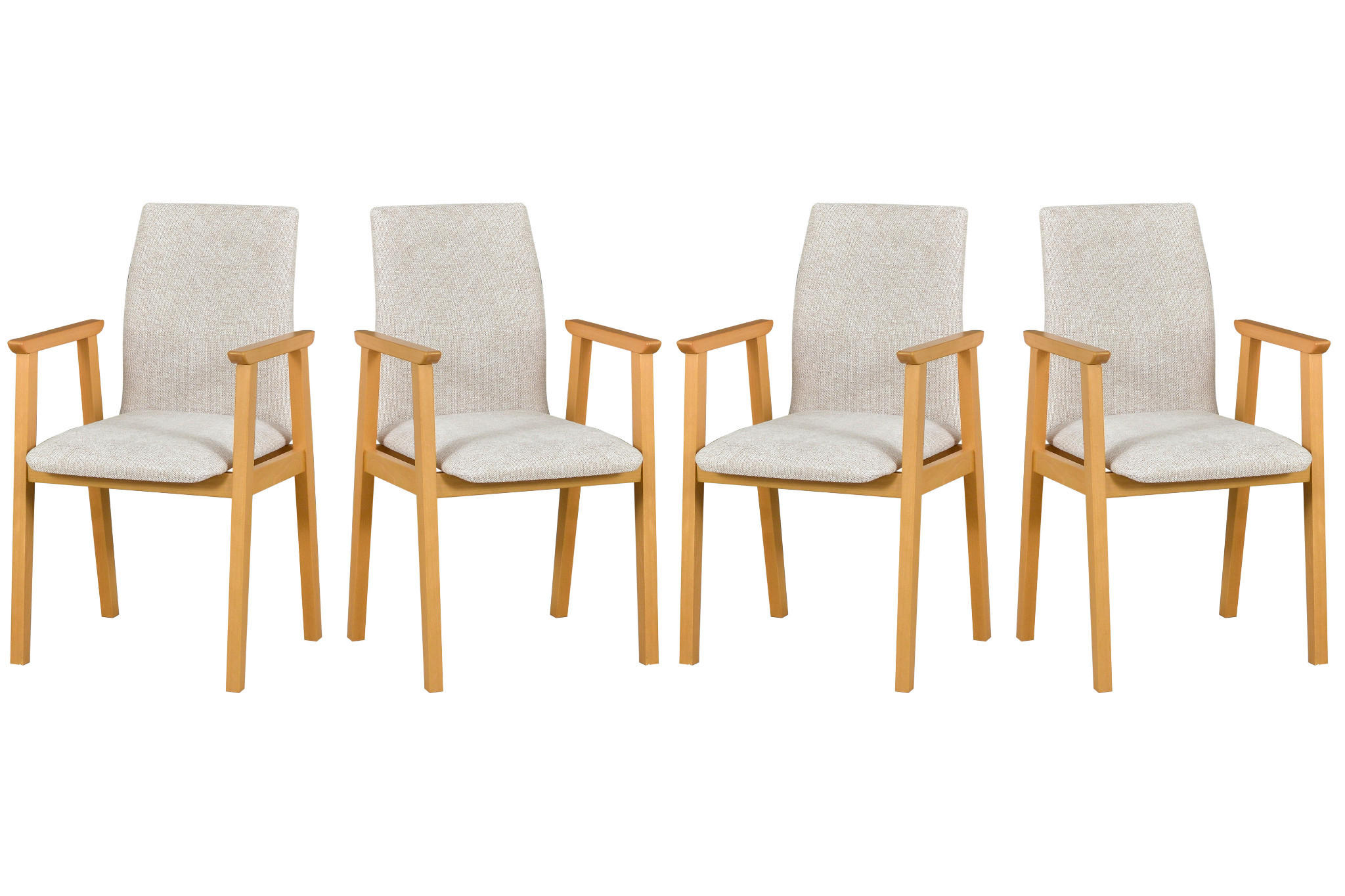 ESSZIMMERSTUHL 4x "SESSEL 1", grandson, aragon 03 - Birkefarben/Beige, Holz (43/91/45cm) - Leaf Design