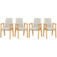 ESSZIMMERSTUHL 4x "SESSEL 1", grandson, aragon 03 - Birkefarben/Beige, Holz (43/91/45cm) - Leaf Design