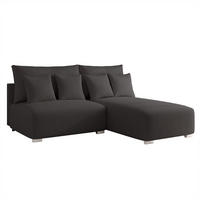 ECKSOFA ELVO mit Schlaffunktion und Bettkasten Anthrazit - Anthrazit, Holzwerkstoff/Kunststoff (208/190cm) - Idohome