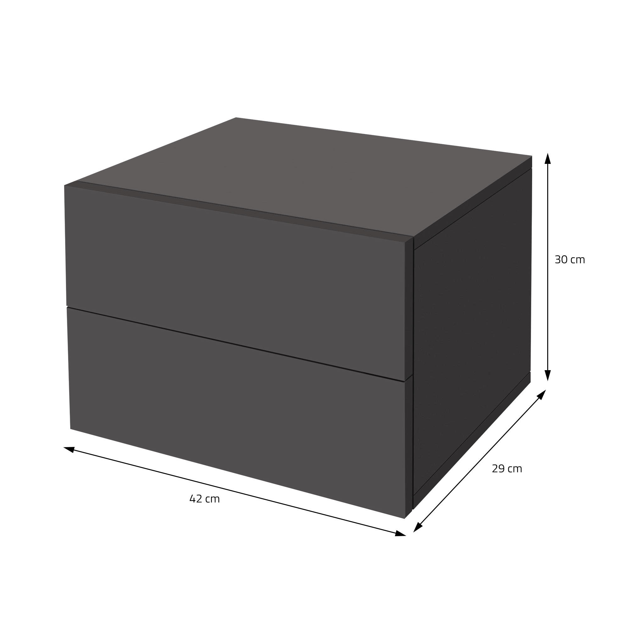 Thumbnail - Ml-Design Nachttisch, Dunkelgrau, Holzwerkstoff, 29x30x42 cm, Schlafzimmer, Nachttische