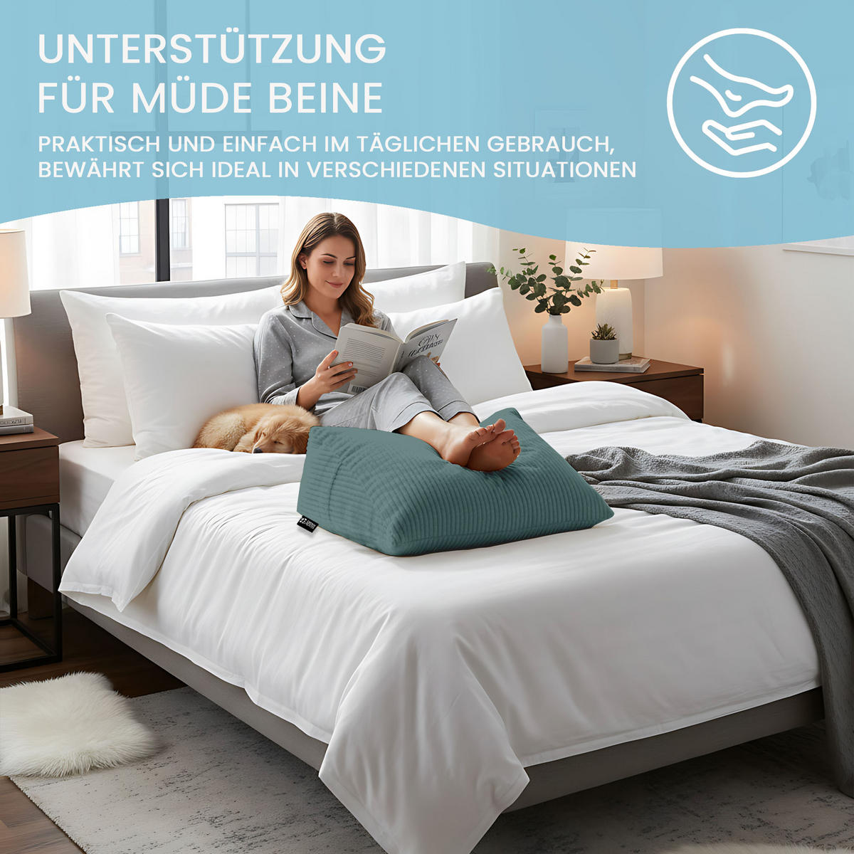KEILKISSEN Ocean Depths, 70/40/20 cm, Cord - Jadegrün, Textil (70/20cm) - Dreamroots