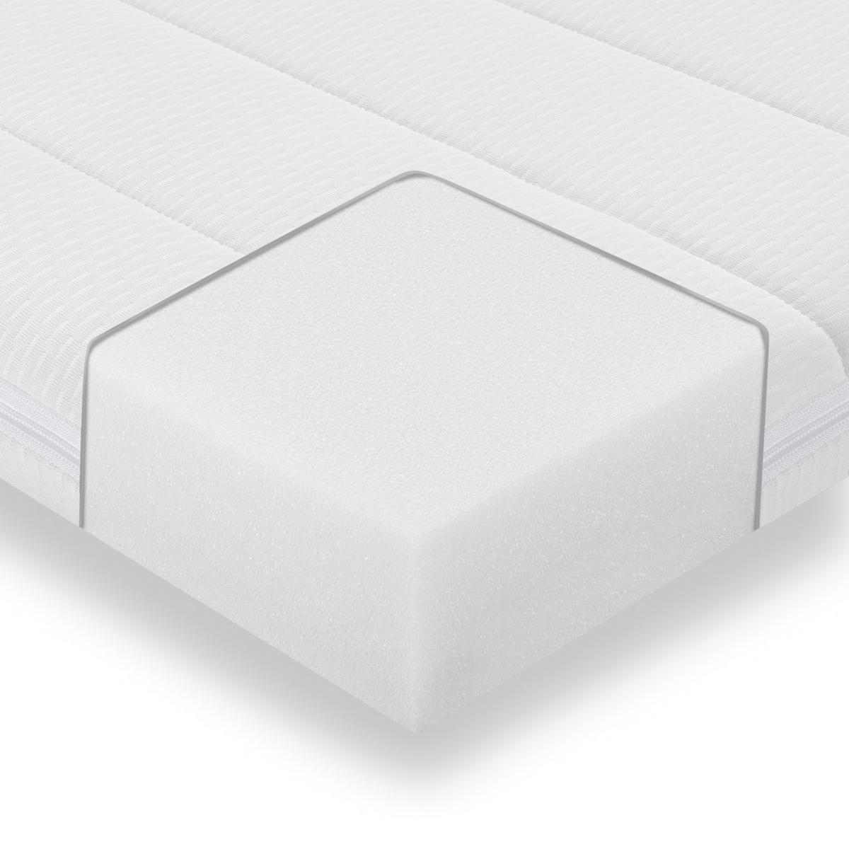 ERGONOMISCHER Topper 90x200 - Matratzenauflage aus Kaltschaum - Atmungsaktiv, bequem, Höhe 5cm - Weiß, Textil (200/90cm) - Sleepneo