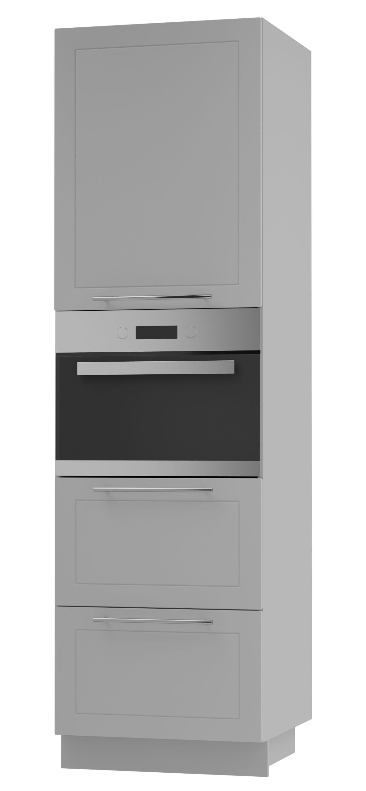 BACKOFENHOCHSCHRANK Kvantum D14/RU/2M/356 Dust Grey Matt / Grau Matt 60 / 59 / 207cm - Grau, Holz/Holzwerkstoff (60/207/59cm) - Feldmann-Wohnen