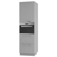 BACKOFENHOCHSCHRANK Kvantum D14/RU/2M/356 Dust Grey Matt / Grau Matt 60 / 59 / 207cm - Grau, Holz/Holzwerkstoff (60/207/59cm) - Feldmann-Wohnen