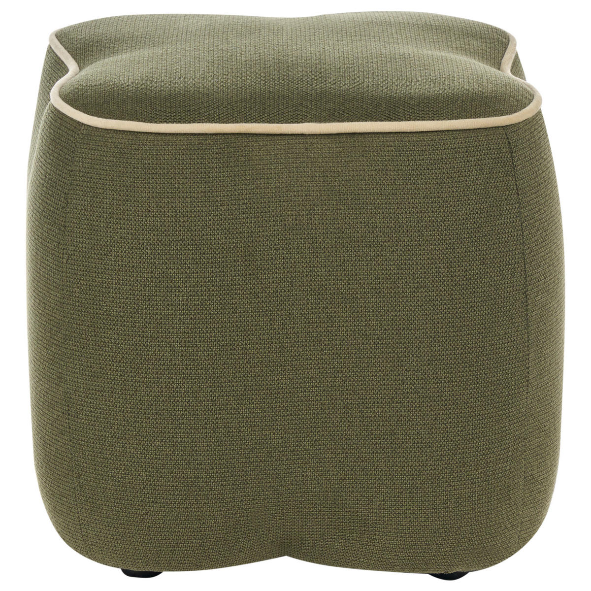 POUF Stoff Grün Juno - Beige, Textil (35/38/35cm) - Beliani