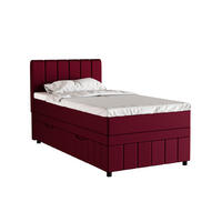 BOXBETT AVALON 100 x 200 cm mit Bettkasten und Topper - Rot - Rot, Holz - Panda Möbel