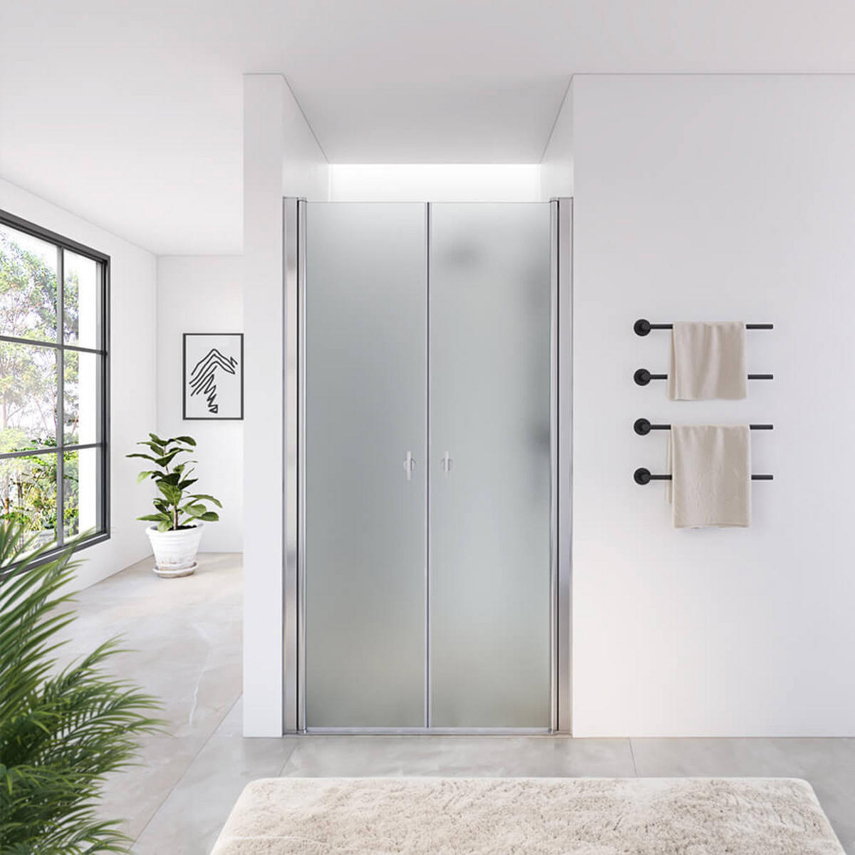 PENDELTÜR LAVEA - 120 cm - Silberfarben, Glas/Metall (120/195cm) - Home Deluxe
