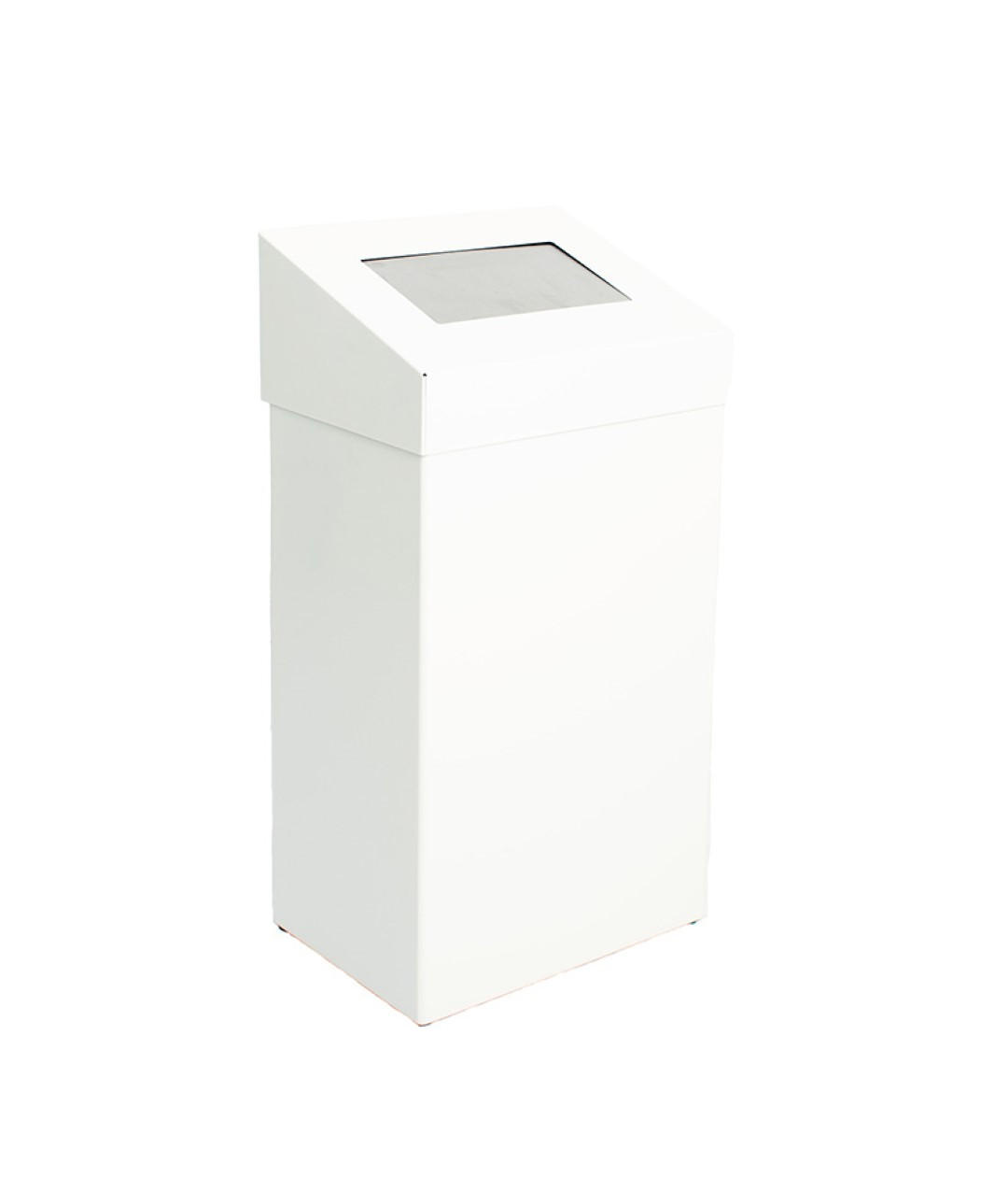 MÜLLEIMER Robuster Mit Pushdeckel 18 Liter 50 x 27,7 x 17 cm Aluminium Weiß - Weiß, Metall (27.7/50/17cm) - PROREGAL