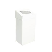 MÜLLEIMER Robuster Mit Pushdeckel 18 Liter 50 x 27,7 x 17 cm Aluminium Weiß - Weiß, Metall (27.7/50/17cm) - PROREGAL