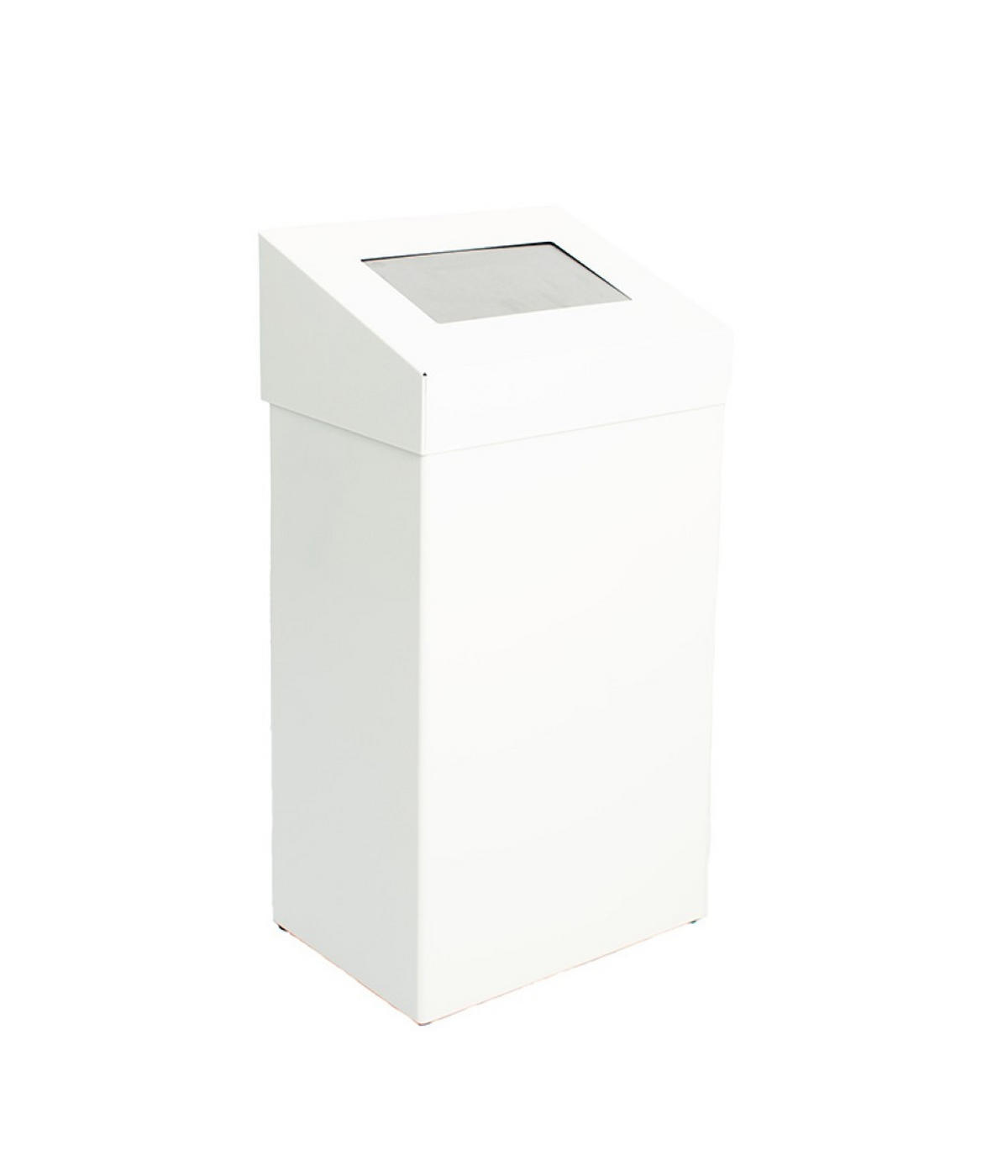MÜLLEIMER Robuster Mit Pushdeckel 18 Liter 50 x 27,7 x 17 cm Aluminium Weiß - Weiß, Metall (27.7/50/17cm) - PROREGAL