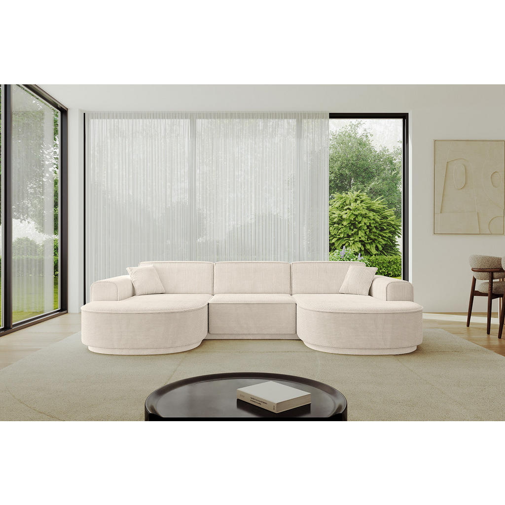 Thumbnail - Altdecor Wohnlandschaft, Beige, Textil, 4-Sitzer, U-Form, 295x81x163 cm, Wohnzimmer, Sofas & Couches, Wohnlandschaften, ...