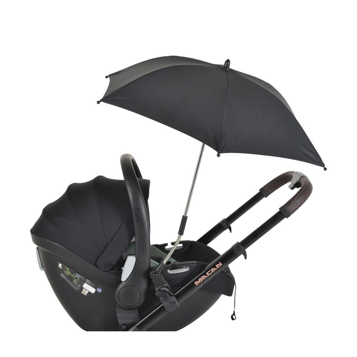 KINDERWAGEN Sonnenschutz KWM0185 schwarz Sonnenschirm, UV-Schutz, 80 cm, universell passend, 3-fach verstellbar - Schwarz, Textil (80/80/80cm) - Moni