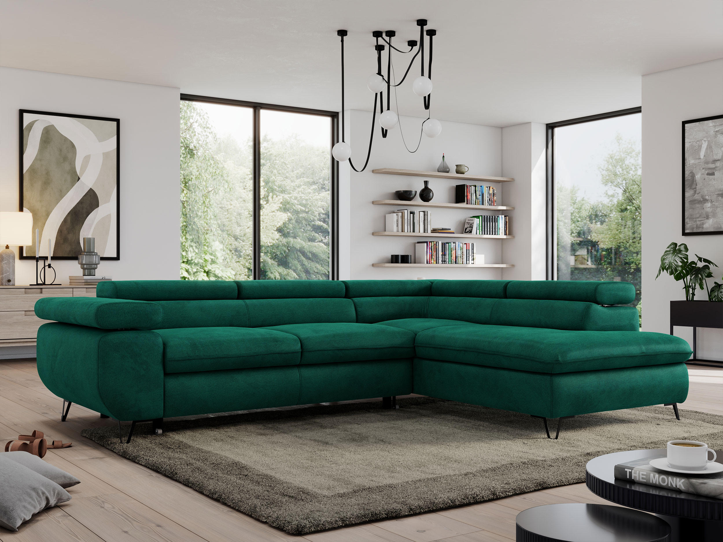 Thumbnail - MKS Ecksofa, Dunkelgrün, Textil, 3-Sitzer, L-Form,L-Form, 273x208 cm, Oeko-Tex®, Wohnzimmer, Sofas & Couches, Wohnlandsc...