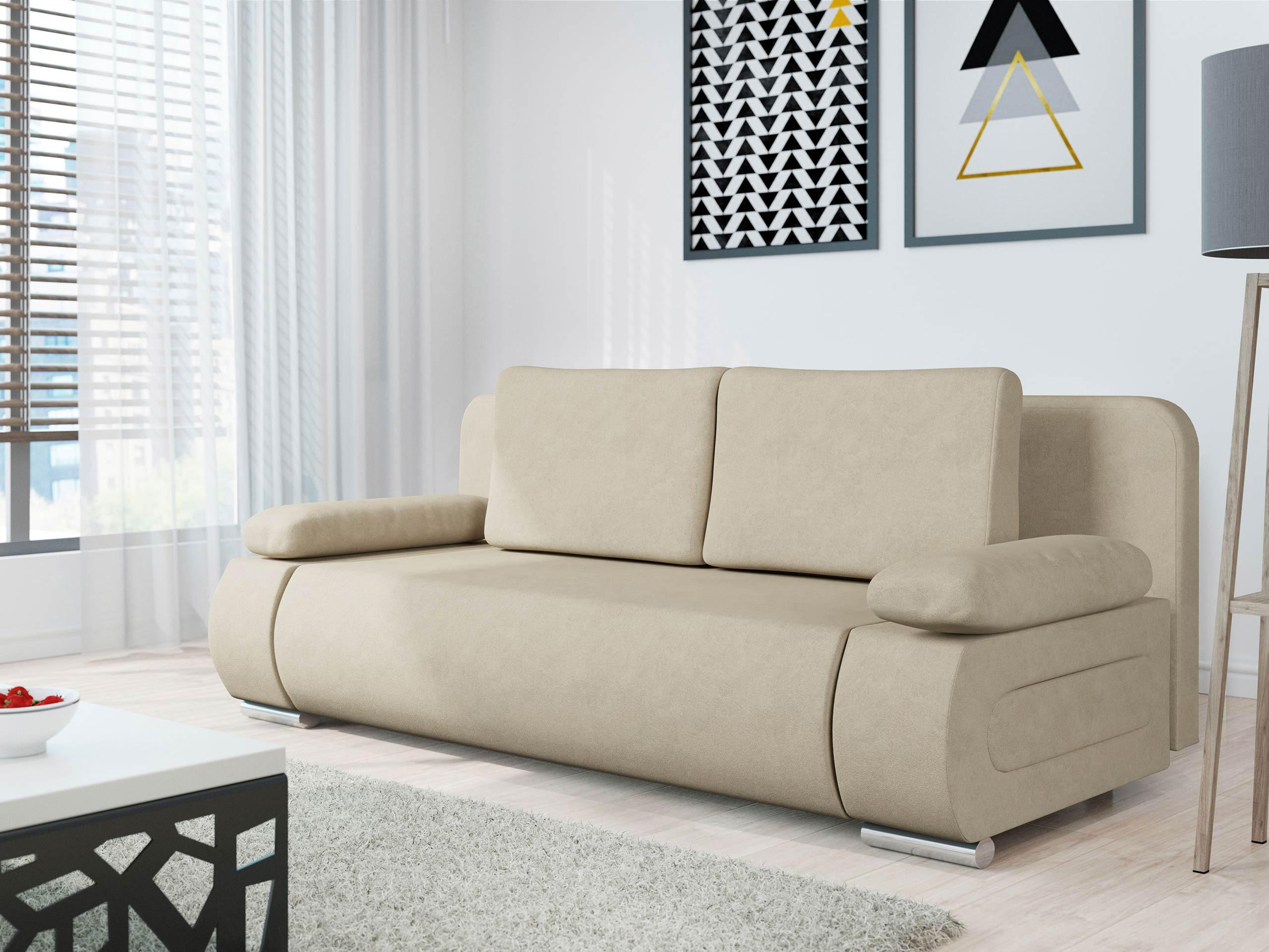 SCHLAFSOFA Emma - Creme, Holz/Kunststoff (200/77/92cm) - MIRJAN24