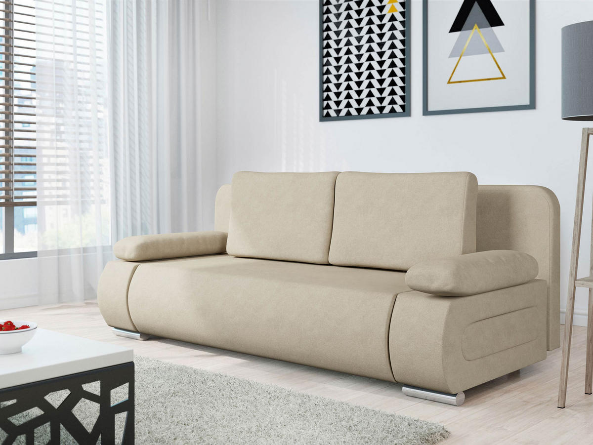 SCHLAFSOFA Emma - Creme, Holz/Kunststoff (200/77/92cm) - MIRJAN24