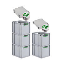 EUROBOX 5x Nextgen Color Mit Auflagedeckel 32x30x40cm Griffe Grün Offen - Grün, Kunststoff (30/32/40cm) - PROREGAL