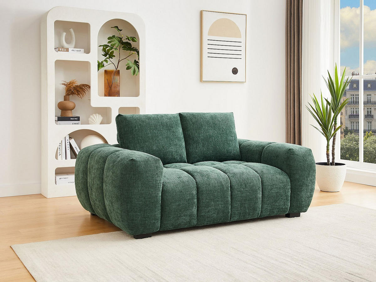 SOFA - 2 Personen - stoff - grün Berenia - Grün, Kunststoff/Textil (168/81/105cm) - Vente-Unique