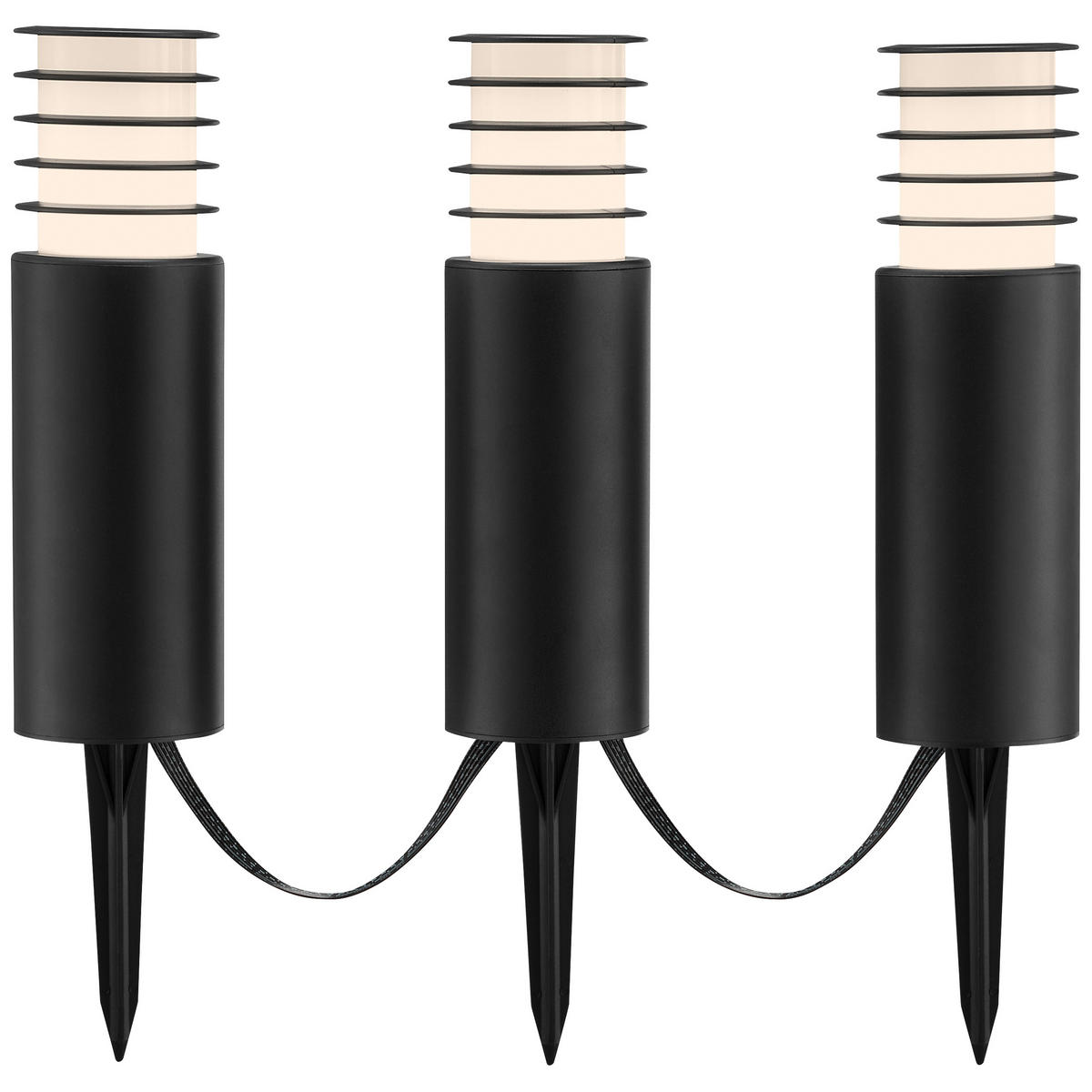 LED AUßENLEUCHTE Carosu Schwarz 7,6/7,6/38,8 cm - Schwarz, Kunststoff (7.6/7.6/38.8cm) - Brilliant