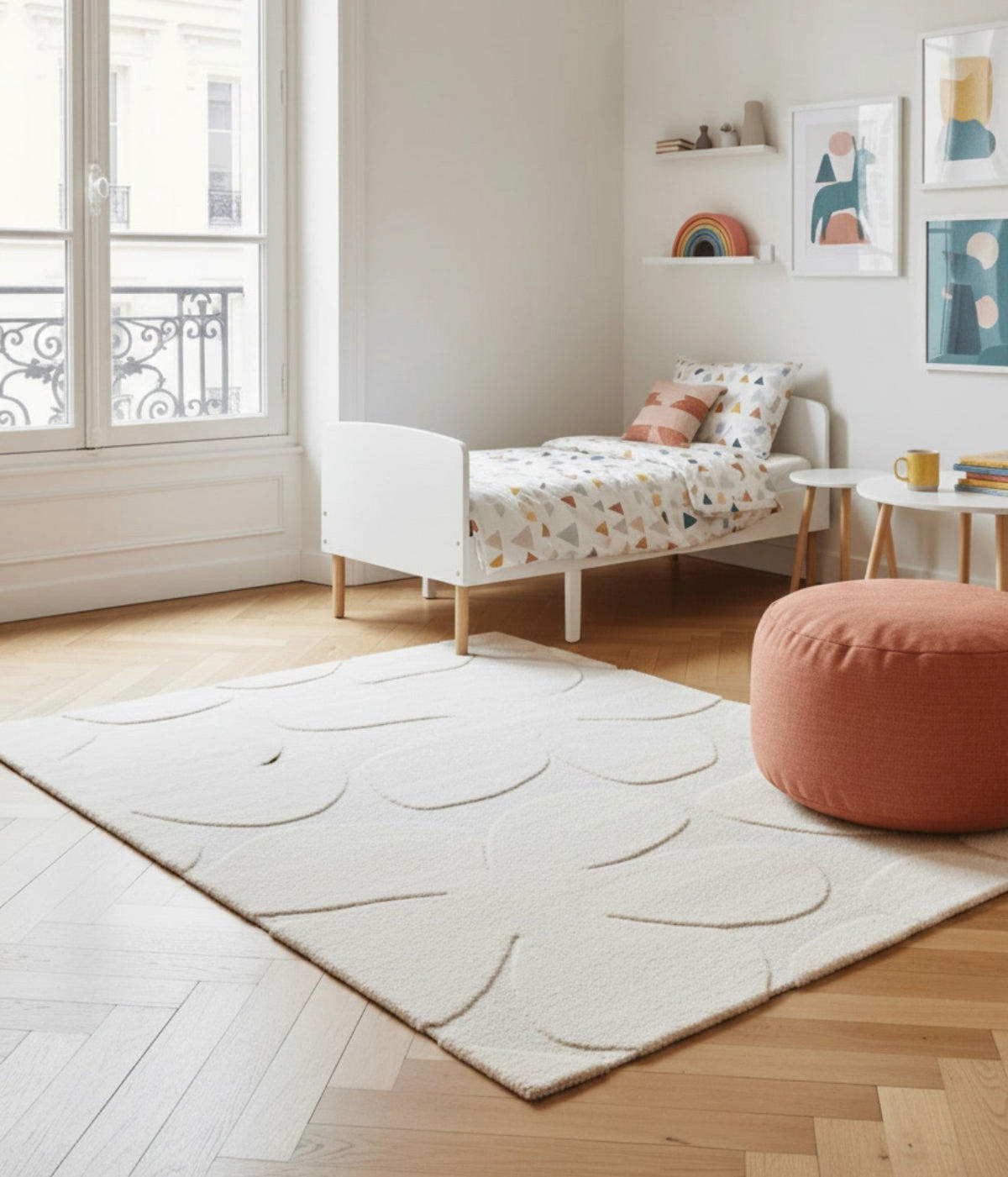 TEPPICH, Weicher mit Reliefmuster weiß - Weiß, Textil (160/230cm) - AFK Living