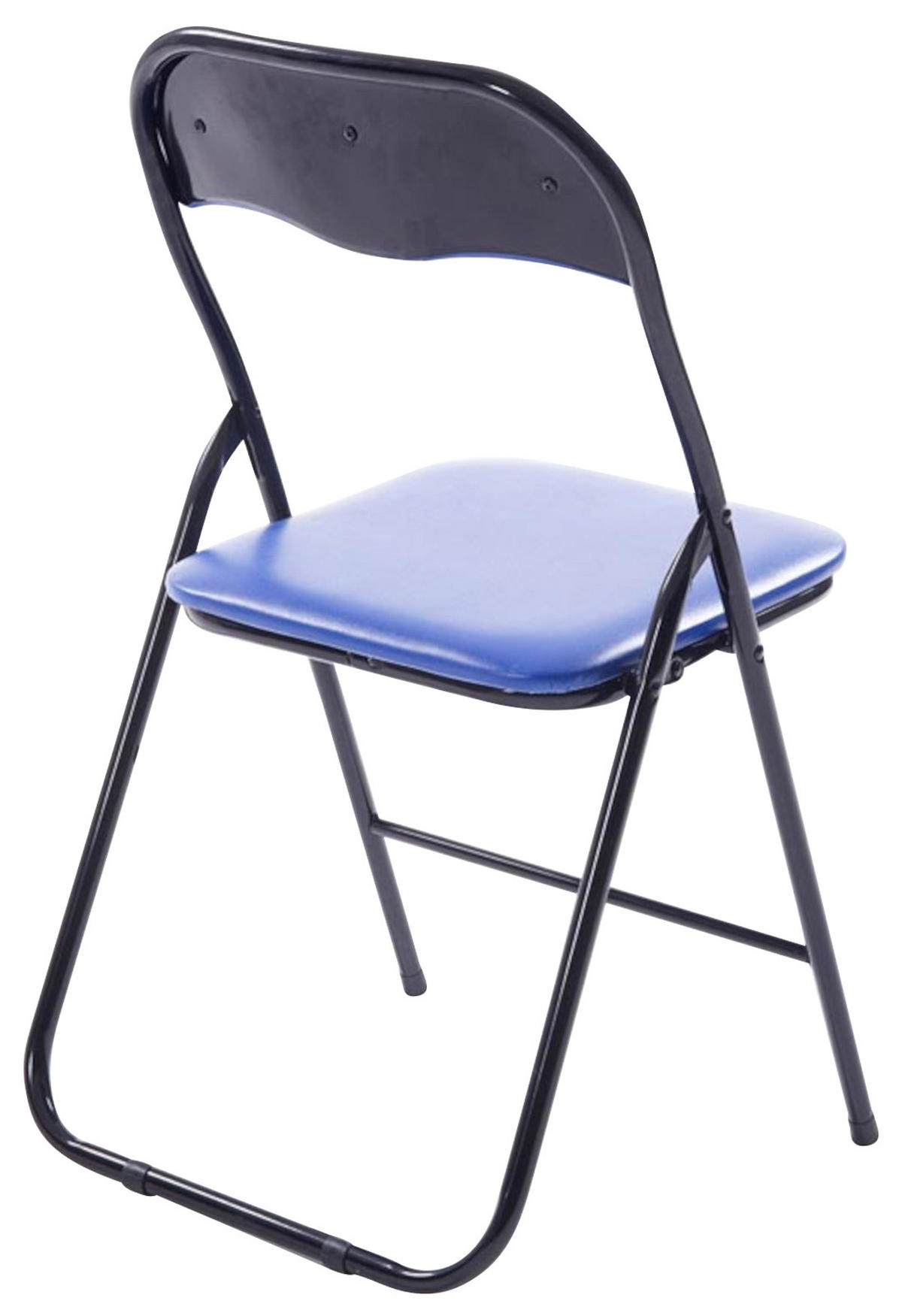 KLAPPSTUHL 2er Set Kunststoff blau/schwarz - Blau/Schwarz, Kunststoff/Textil (45/78/45cm) - CLP