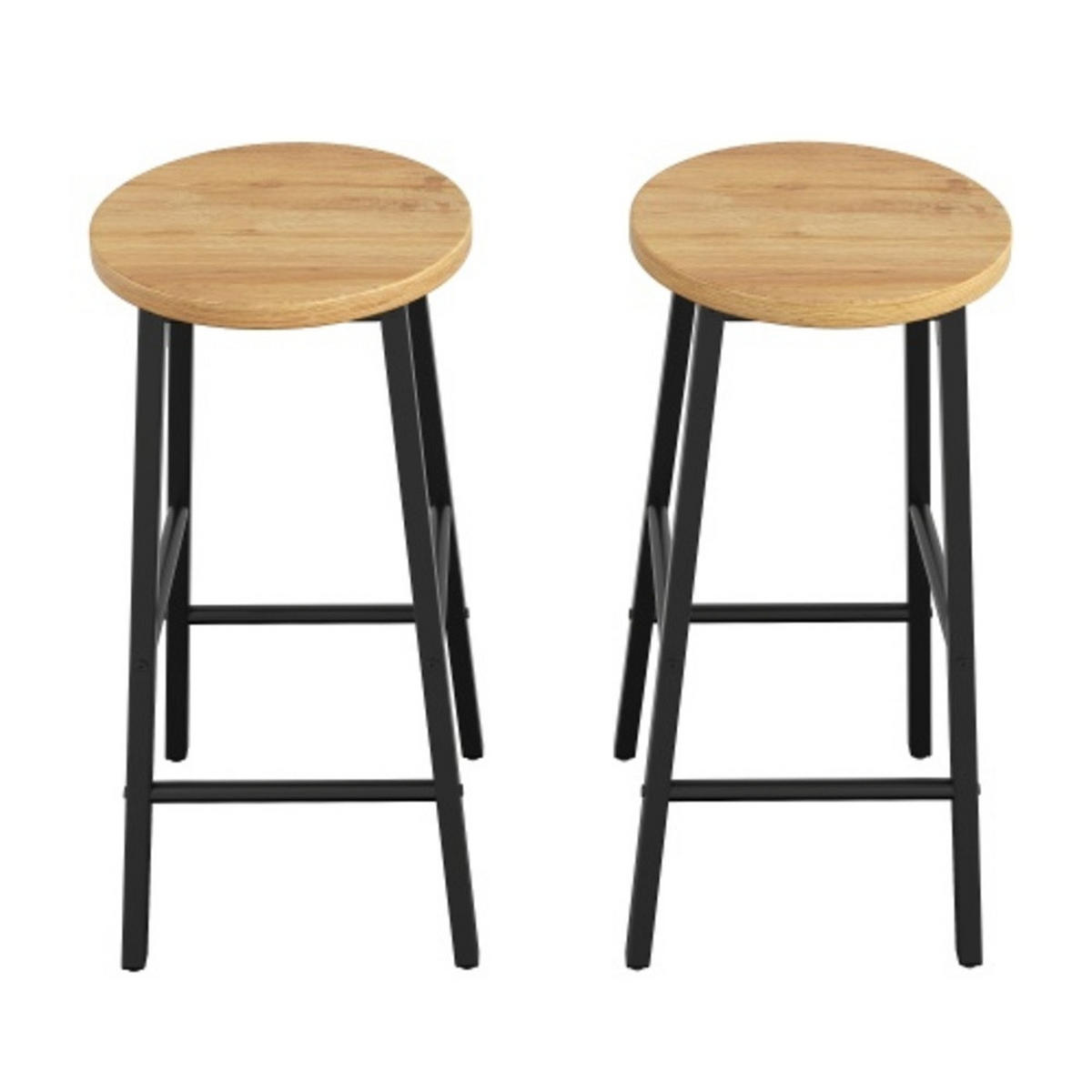 KÜCHENINSEL-SET 137,9×45-73×92 cm mit 2 Barhockern aus MDF und Metall, schwarz - Schwarz, Holzwerkstoff (137.9/92/73cm) - Luhomfu