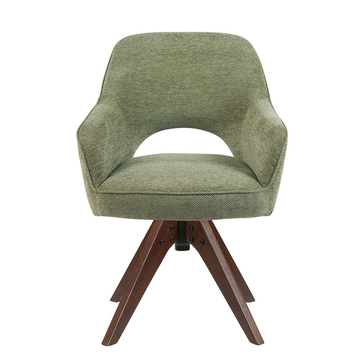 DREHSTUHL Mika-Lena 2er-Set - Nussbaumfarben/Grün, Eichenholz/Holz (60/87/65cm) - DUBI Möbel