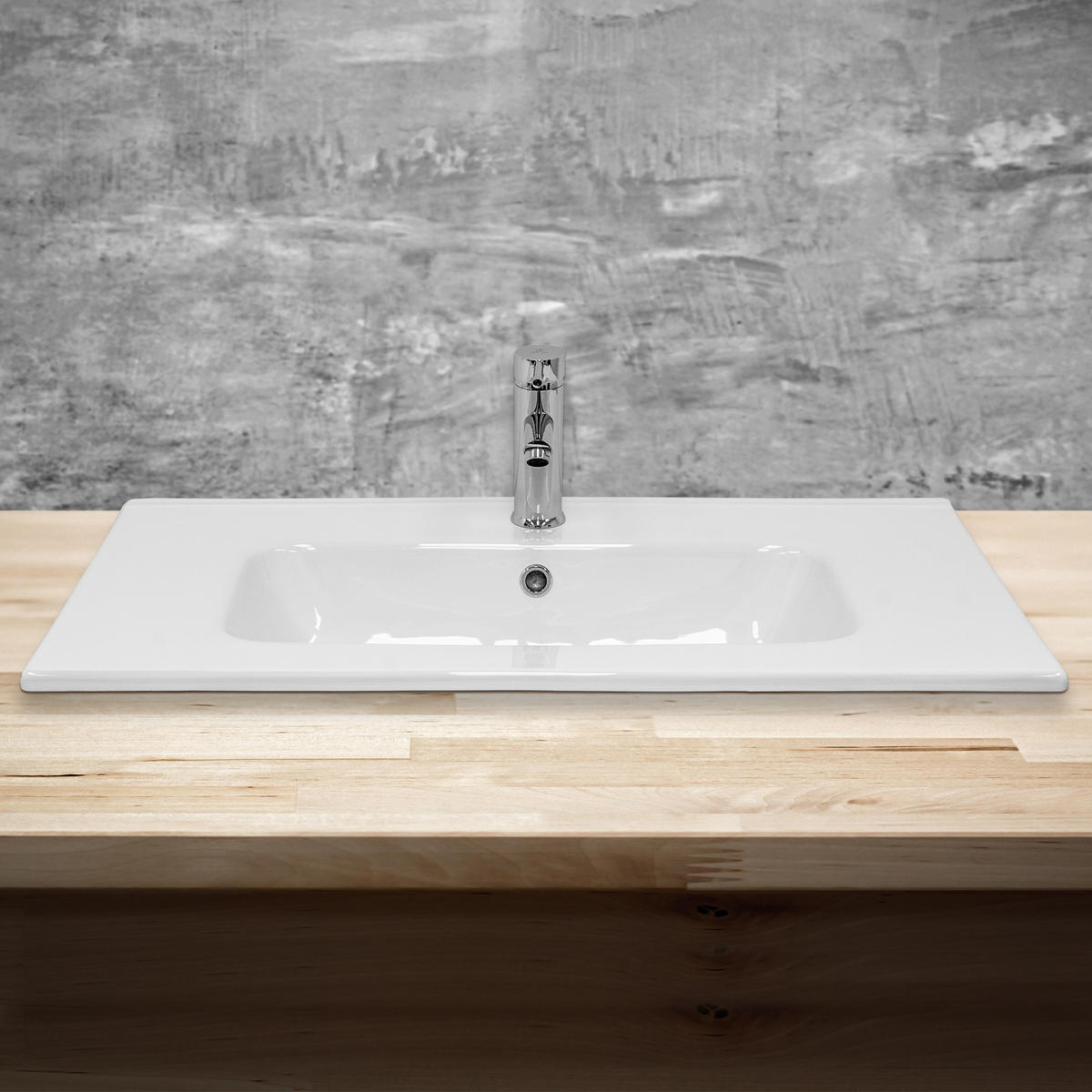 WASCHBECKEN - Weiß, Keramik (47/17/87cm) - ML-DESIGN