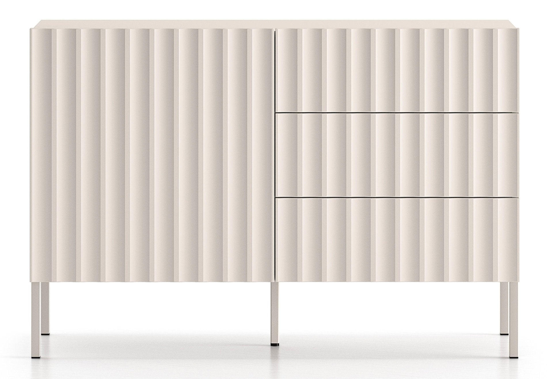 SIDEBOARD Derriva Hellbeige 113 cm - Ecru/Beige, Holzwerkstoff/Metall (113.1/76.7/37.2cm) - Selsey