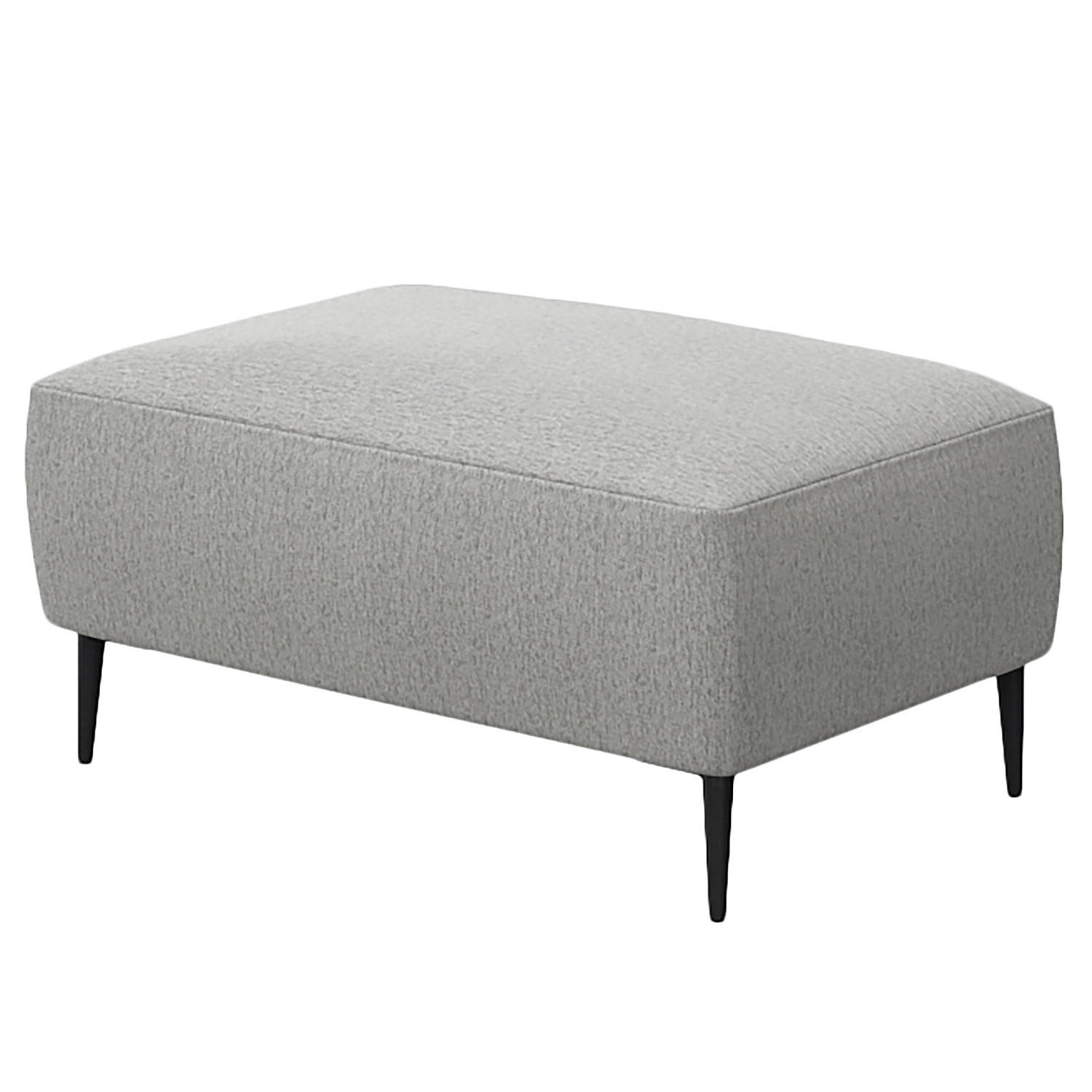 POLSTERHOCKER - Hellgrau/Schwarz, Textil (90/45/60cm) - home24