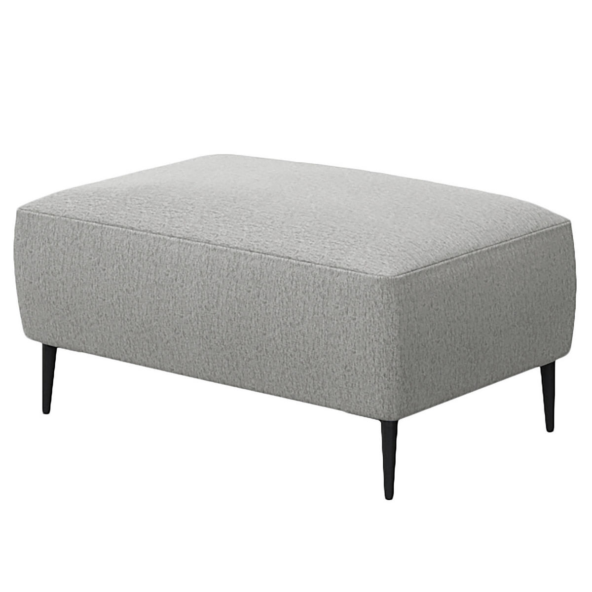 POLSTERHOCKER - Hellgrau/Schwarz, Textil (90/45/60cm) - home24