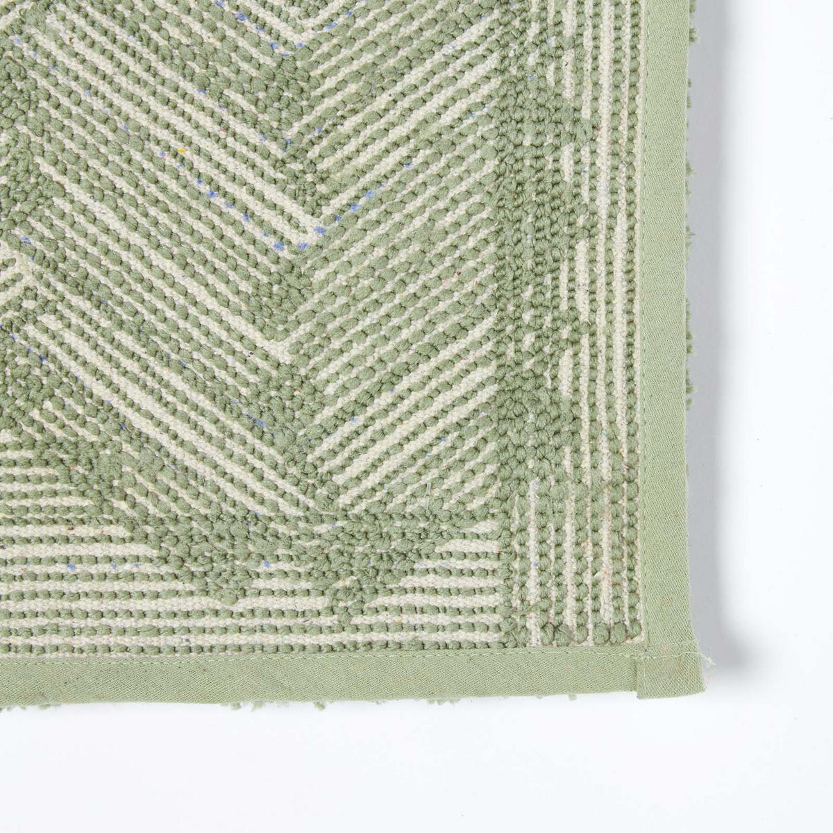 BADEMATTE 50/80 cm Chevron, Hochflor - Grün, Textil (50/80cm) - Homescapes