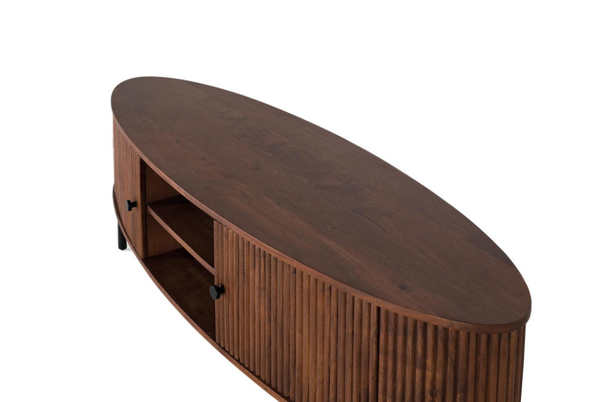 LOWBOARD mit 2 Türen aus Akazienholz - Kirschbaumfarben, Holz (48/50/170cm) - Giner y Colomer