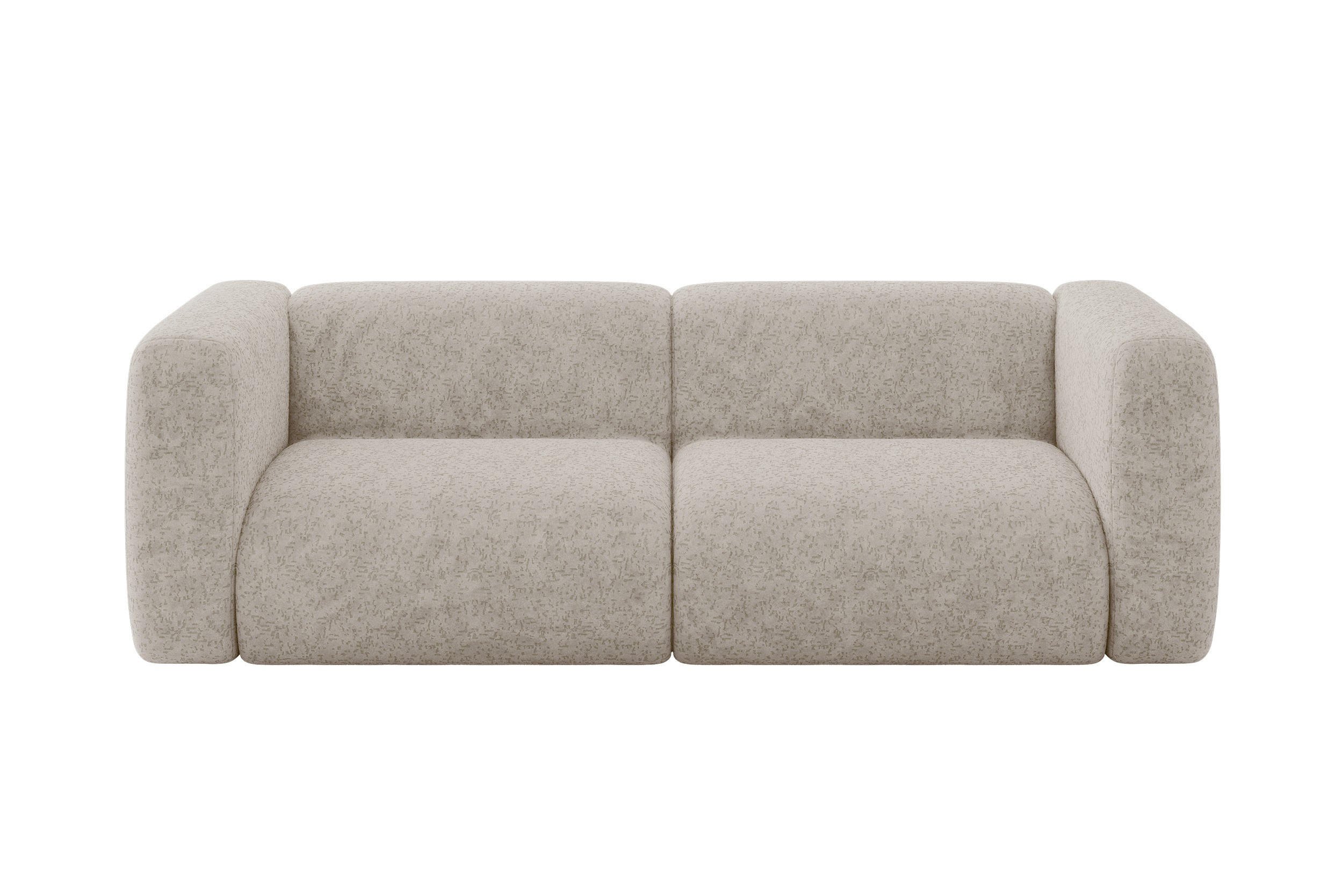 MODULARES Sofa 2-SITZER MIRA-S1 228x89x70 Beige cm Velours - Beige/Schwarz, Holzwerkstoff/Kunststoff (228/70/89cm) - ALTDECOR