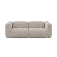 MODULARES Sofa 2-SITZER MIRA-S1 228x89x70 Beige cm Velours - Beige/Schwarz, Holzwerkstoff/Kunststoff (228/70/89cm) - ALTDECOR