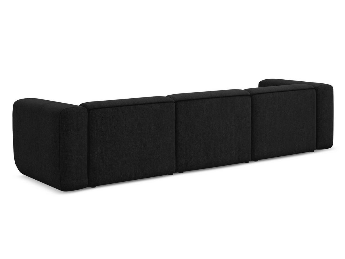 4-SITZER-SOFA Samt Stoff Schwarz - Schwarz, Kunststoff/Textil (319/70/89cm) - Makamii