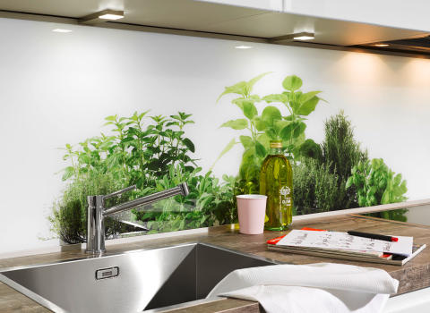Waschbecken mit Arbeitsplatte Nussbaum