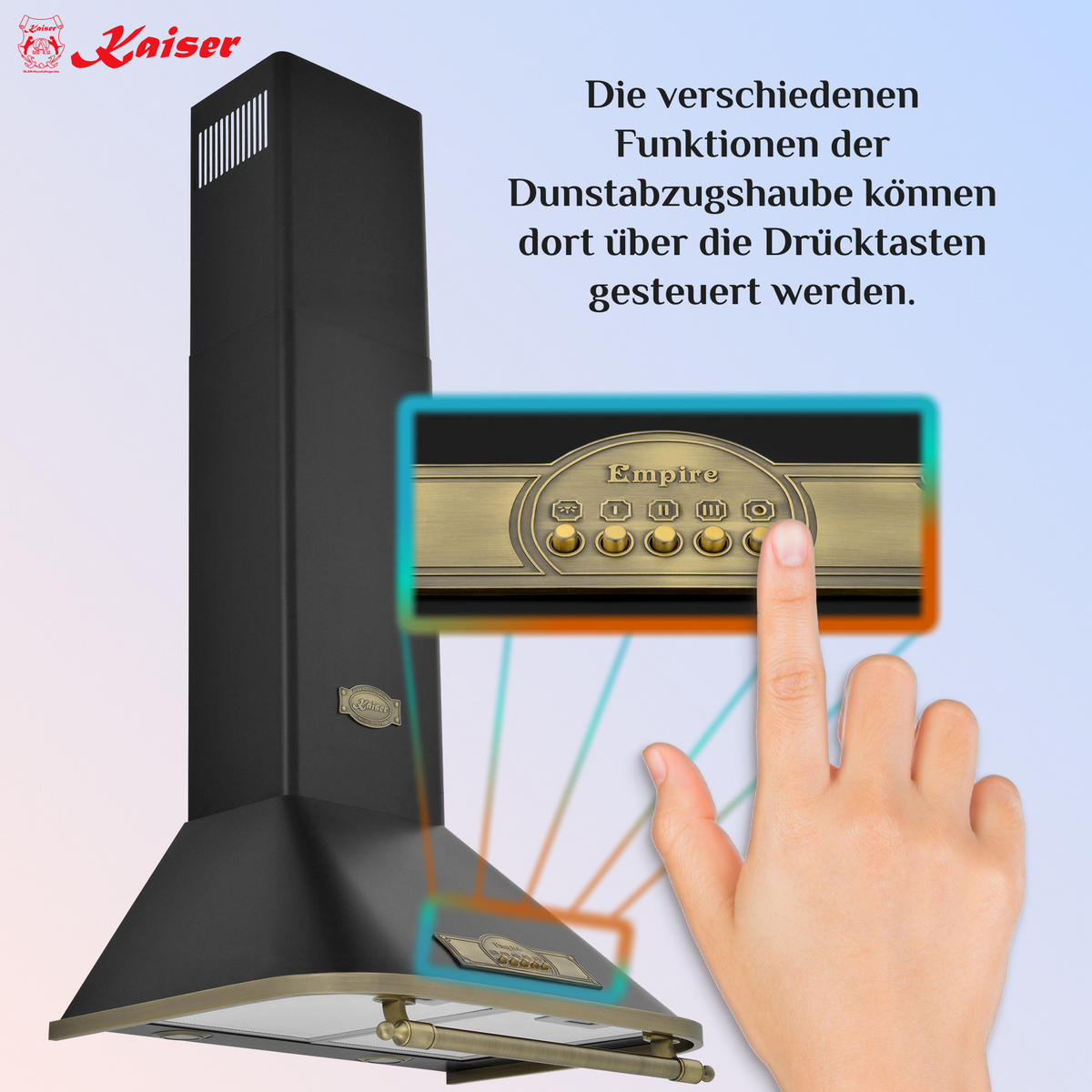 WANDHAUBE A 6315 Em Eco Schwarz 60cm - Schwarz, Metall (60/86.5/48cm) - Kaiser Küchengeräte