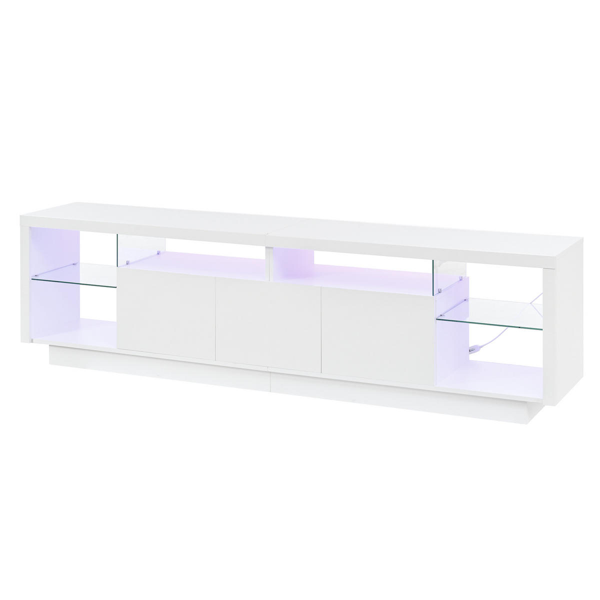 TV-ELEMENT200X38X55CM Weiß Hochglanz mit LED-Beleuchtung und App-Steuerung - Weiß, Holz (46.51/21.79/57cm) - Raelunyi